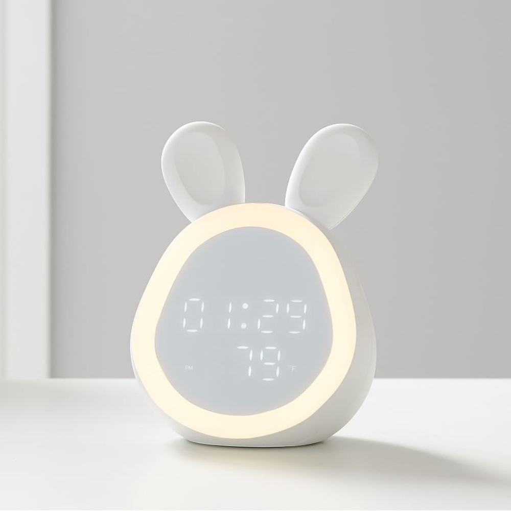 White Bunny LED Alarm Clock USB Rabbit